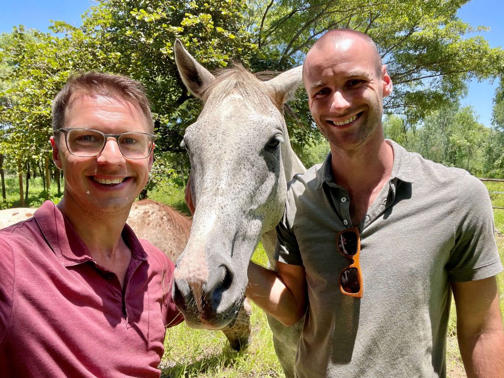 Dilo en Hessel met paard Katryn